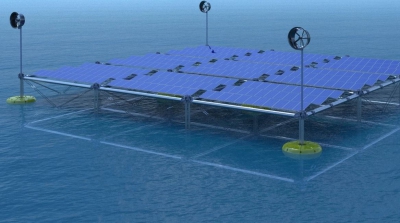 Δοκιμές στο Ηράκλειο Κρήτης πλωτής πλατφόρμας ηλεκτροπαραγωγής από ήλιο, αέρα και κύματα - Βίντεο