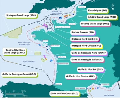 Γαλλία: Το σχέδιό της για την υπεράκτια αιολική ενέργεια σε ορίζοντα 10ετίας - Δείτε τον χάρτη